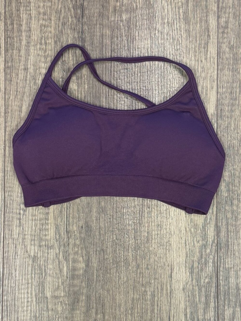 Til You Collapse Deep Purple Strappy Sports Bra
